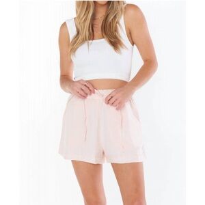 SHOW ME YOUR MUMU sasha linen shorts in shell pink